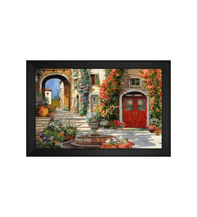 Manzara Temalı Kanvas Tablo 50 x 70 cm Siyah Çerçeve