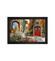 Manzara Temalı Kanvas Tablo 50 x 70 cm Siyah Çerçeve