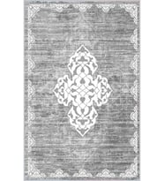 Eliana Home Baskılı, Yıkanabilir Kaymaz Taban Salon Halısı LNA0042-SD1088 100x150 cm (Gri)
