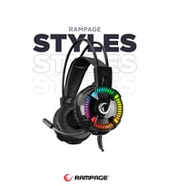 Rampage Styles Siyah Usb 7.1 Rgb Ledli Gaming Oyuncu Mikrofonlu Kulaklık