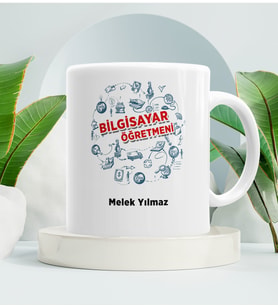 Bilgisayar Öğretmeni Kupa Bardak Beyaz