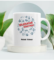 Bilgisayar Öğretmeni Kupa Bardak Beyaz