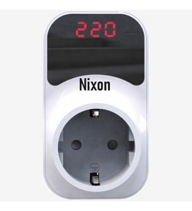 Nixon Premium Serisi 150/280V 16 Amper Ayarlanabilir Gerilim ve Voltaj Korumalı Dijital Ekranlı Priz (Beyaz)