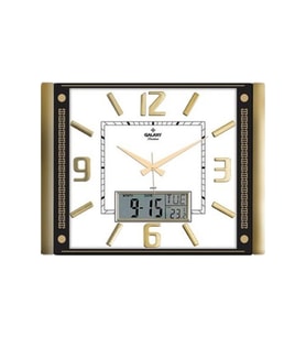 Gold Premium Termometreli ve Takvimli Duvar Saati T-711-g