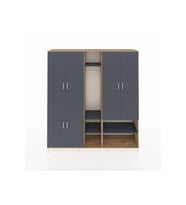 Hyperion Dolap 15 Raflı 5 Kapaklı Tek Askılı 220x44x243 Çam-Antrasit/Antrasit