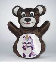 BK Gift Panda Tasarımlı Kahverengi Ayıcık Yastık-1