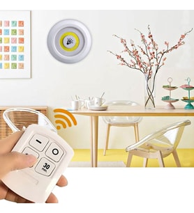 Mcg® 3lü Uzaktan Kumandalı Pilli Yapışkanlı Kablosuz Led Spot Lambalar