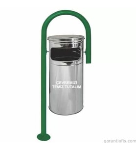 Garanti Metal 1714 Çengel Şeklinde Paslanmaz Bahçe Tipi Çöp Kovası (34 Litre)