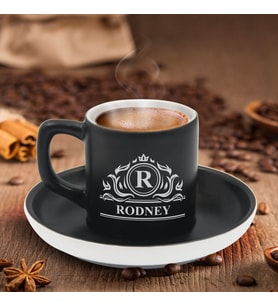 BK Gift Kişiye Özel İsimli Siyah Renk Türk Kahvesi Fincanı-12, Arkadaşa Hediye, Sevgiliye Hediye, Yıl Dönümü Hediyesi