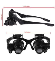 Gözlük Modeli 10X 15X 20X 25X Lens 2 Led Işıklı Büyüteç