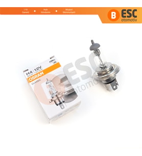 Kısa Uzun Far Sis Lambası için OSRAM CLASSIC 64193CLC 12V 60/55W H4 Halojen Far Ampulü Tırnaklı