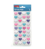TANEX TNX-25118 RENKLİ KALPLER PUFFY ETİKET - 1 ADET