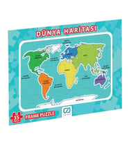 Dünya Haritası Frame Puzzle 35 Parça