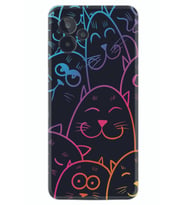 General Mobile GM 24 Pro Kılıf Silikon Desen Özel Seri Neon Cats 1790