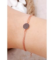 Rose Gümüş Siyah Taşlı Bileklik 3309
