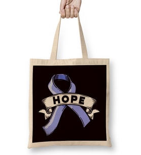 Hope Blue Ribbon Child Abuse Prevention Month Awareness Bez Çanta Uzun Saplı