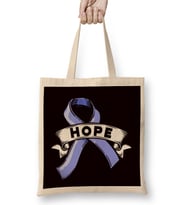 Hope Blue Ribbon Child Abuse Prevention Month Awareness Bez Çanta Uzun Saplı