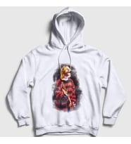 Presmono Unisex Beyaz Watercolor Nirvana Kurt Cobain Kapüşonlu Sweatshirt 36075tt