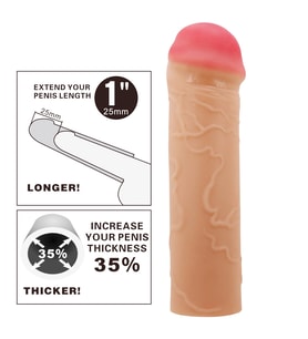 MorGece 2.5 cm Uzatmalı Gerçekçi Penis Kılıfı