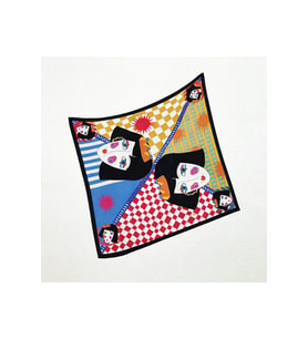 Tarzını Seç Siyah Queen Fular / Bandana / Aksesuar 48x48 cm