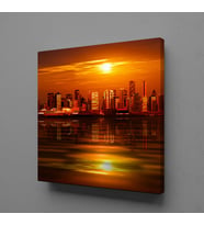 GÜN DOĞUŞU VE BATIŞI GÜNEŞİN DENİZE YANSIMASI KANVAS TABLO 160x160cm