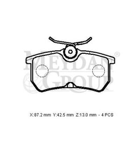 FORD FIESTA- 13/17; ARKA FREN BALATASI 1,0/1,4/1,5/1,6 (DİSK) (87,2X42,5X13) (BRAMAX) 98AB-2M008-BA