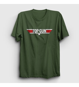Presmono Unisex Haki Logo Tom Cruise Pilot Film Top Gun T-Shirt 460110tt (Haki)