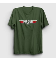 Presmono Unisex Haki Logo Tom Cruise Pilot Film Top Gun T-Shirt 460110tt (Haki)