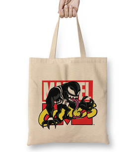Marvel Comics Venom y Spiderman Bez Çanta Uzun Saplı