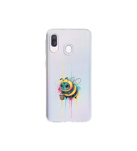 Samsung Galaxy A40 ile uyumlu Splash arı tasarımlı şeffaf silikon kılıf