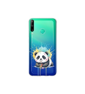 Huawei P40 Lite E ile Uyumlu Splash Panda Tasarımlı Şeffaf Silikon Kılıf