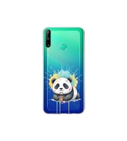 Huawei P40 Lite E ile Uyumlu Splash Panda Tasarımlı Şeffaf Silikon Kılıf