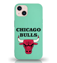 Apple iPhone 13 Mini  Lansman Kılıf Chicago Bulls Tasarımlı Altı Kapalı İçi Kadife Kaplı  Kapak (Şeffaf)