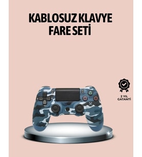 Bluetooth Kablosuz PS4 Gamepad Çift Motorlu Siyah Controller