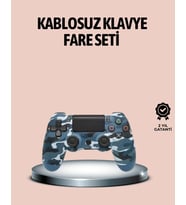 Bluetooth Kablosuz PS4 Gamepad Çift Motorlu Siyah Controller