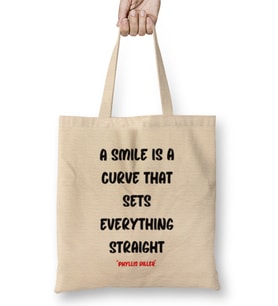 Smile Emoji Quotes Funny Love Gift Bez Çanta Uzun Saplı