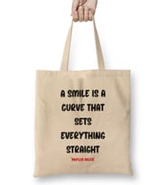 Smile Emoji Quotes Funny Love Gift Bez Çanta Uzun Saplı