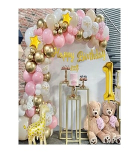 ZÜRAFA FOLYO BALON ÖZEL DOĞUM GÜNÜ BALON SET (Çok Renkli)