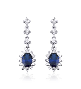 1.70 Karat Safir Pırlanta Küpe
