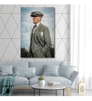 Tekli Dikey Kanvas Duvar Tablosu Elleri Ceplerinde Atatürk