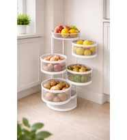 Organizer 5 Katlı Beyaz (SEBZELİK,MEYVELİK ÇOK AMAÇLI,DÜZENLEYİCİ,SEPET) Patates Soğan Kovası Buse