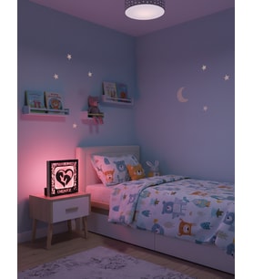 Kişiye Özel İsimli At Figürlü LED Işıklı Ahşap Tablo / Gece Lambası Kırmızı