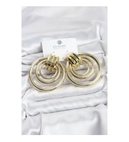 Mey İthalat® Pirinç Gold Renk Halka Model Vintage Kadın Küpe