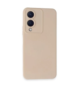 Vivo Y17S Kılıf Nano içi Kadife Silikon - Pudra