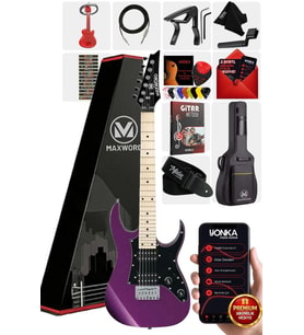 Maxword DE-150PU Maple Klavye HH Manyetik Yüksek Kaliteli Elektro Gitar Seti