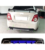 Chevrolet Aveo Sedan Mavi Difüzör Çiftli Kare Egzoz Görünümlü D Tip Difizör 2012 - 2016