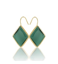 Kadir Jewellery 22 Ayar Altın Kaplama Vintage Küpe -El İşçiliği Ve Hipoalerjenik Küpe (K.Yeşil)