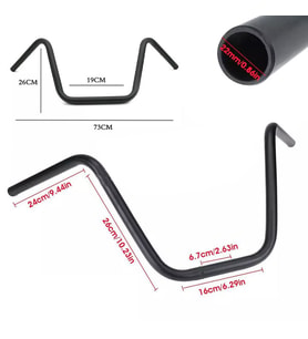 Chopper Cafe Racer Direksiyon Universal 22 mm Siyah