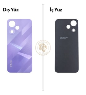Infinix Hot 30 Play Mor Uyumlu Arka Kapak Arka Cam Batarya Pil Kapağı Lazer Kesim Back Cover