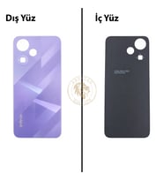 Infinix Hot 30 Play Mor Uyumlu Arka Kapak Arka Cam Batarya Pil Kapağı Lazer Kesim Back Cover